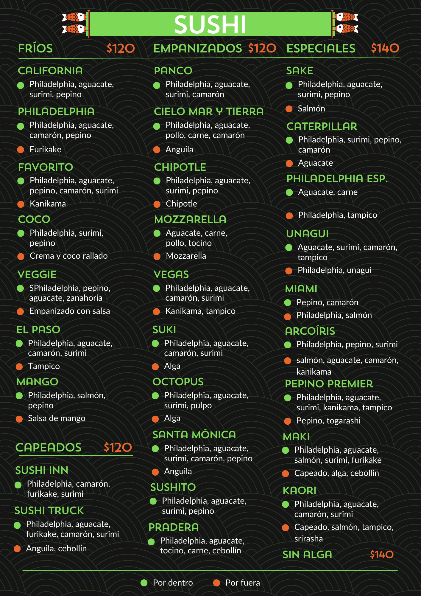 sushi menu